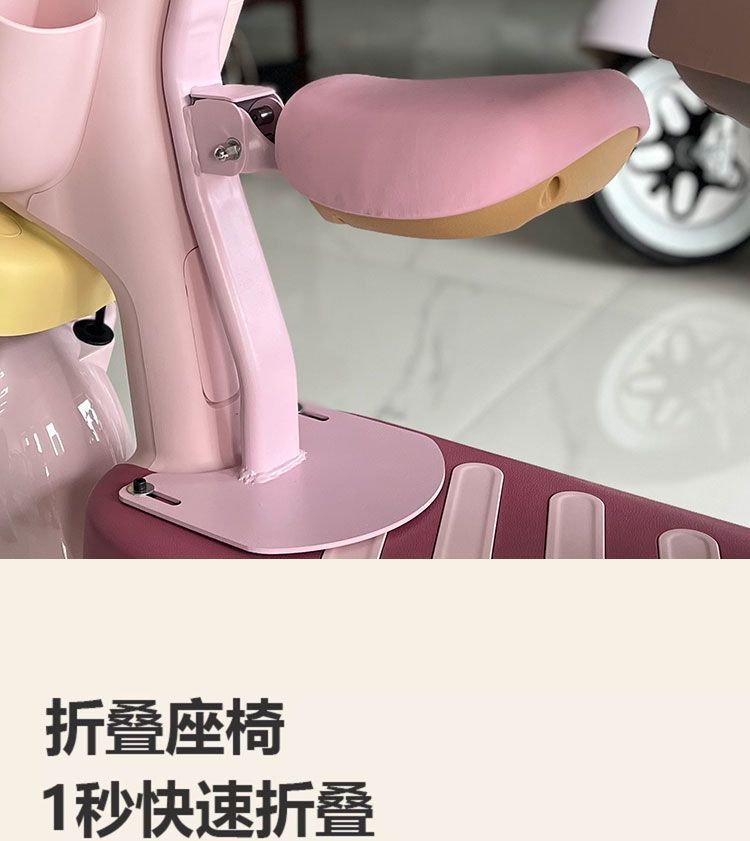 Electric Vehicle Child Front Seat, Foldable, Suitable for Babies Aged 8 Months to 8 Years, Two-Way Seat with Shock Absorption Safety Seat