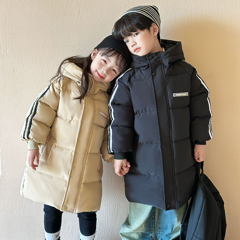 Nuovi vestiti invernali in piumino di cotone per ragazzi e ragazze, lunghi e ispessiti, per bambini di taglia media e grande_voghion.com