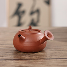 潮州工夫茶急须侧把壶潮州手工手拉壶全手工小型工夫茶壶朱泥茶具