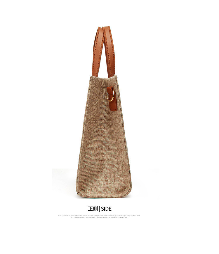 sac de couleur contraste simple grand sac  bandoulire en toile de mode vente en gros nihaojewelrypicture6