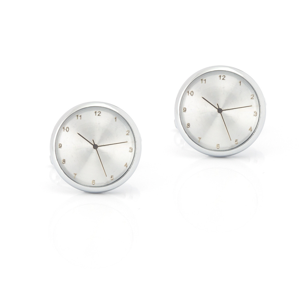 High End Clock Shaped Metal Cufflinks Business Men's French Shirt Temperament Fashionable And Simple Cufflinks_voghion.com