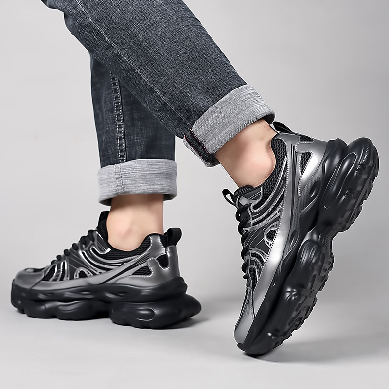 Zapatos de verano 2025, nuevos zapatos de correr transpirables, moda, zapatos de moda casuales, zapatos de hombre con suela gruesa al por mayor.