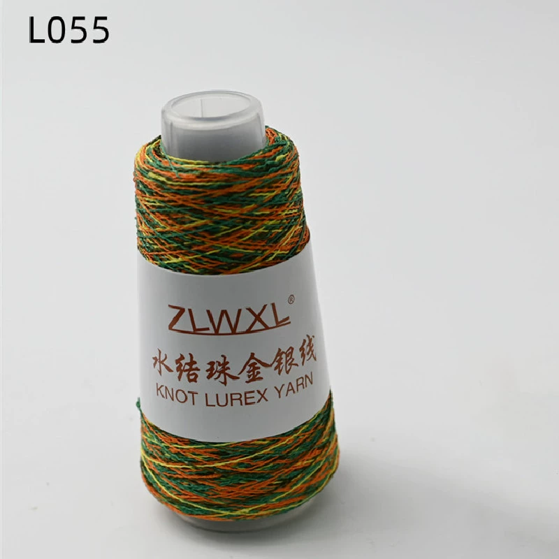 Woven silk threads handmade, 50 gram, gold and silver