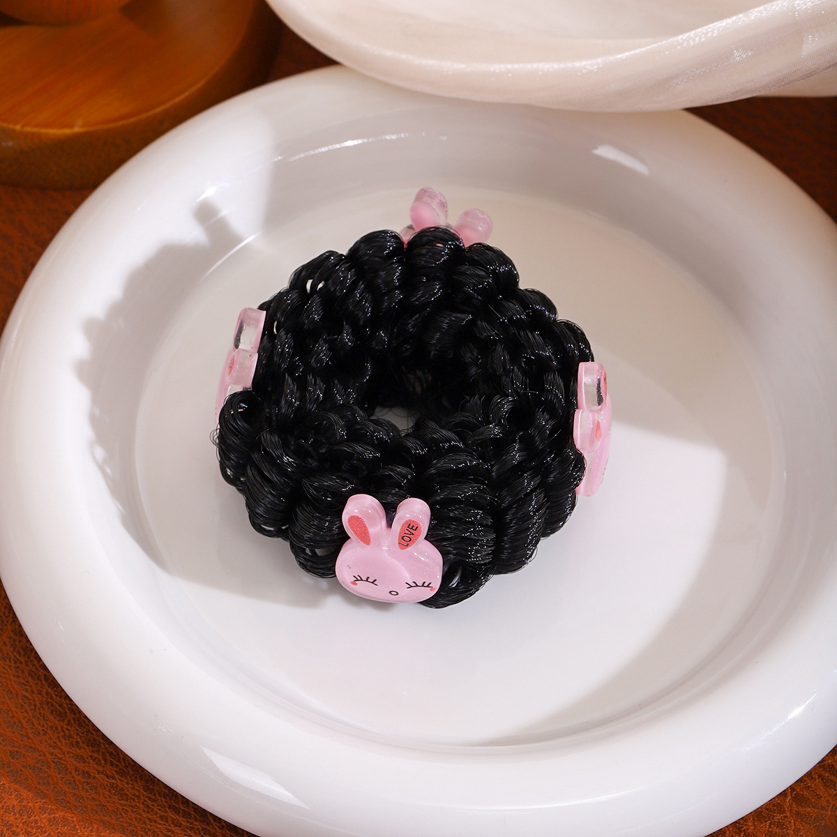 Nuevo anillo de pelo de dibujos animados para niños verano relajado bola cabeza peluca anillo de pelo princesa cabeza de bebé flores de cabello aparatos de pelo