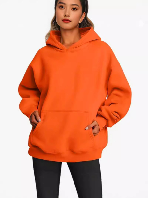 Amazon ヨーロッパとアメリカのクロスボーダー 2024 新しい女性の春と秋のフード付きスウェットシャツカジュアルポケットトップルーズプルオーバー|undefined