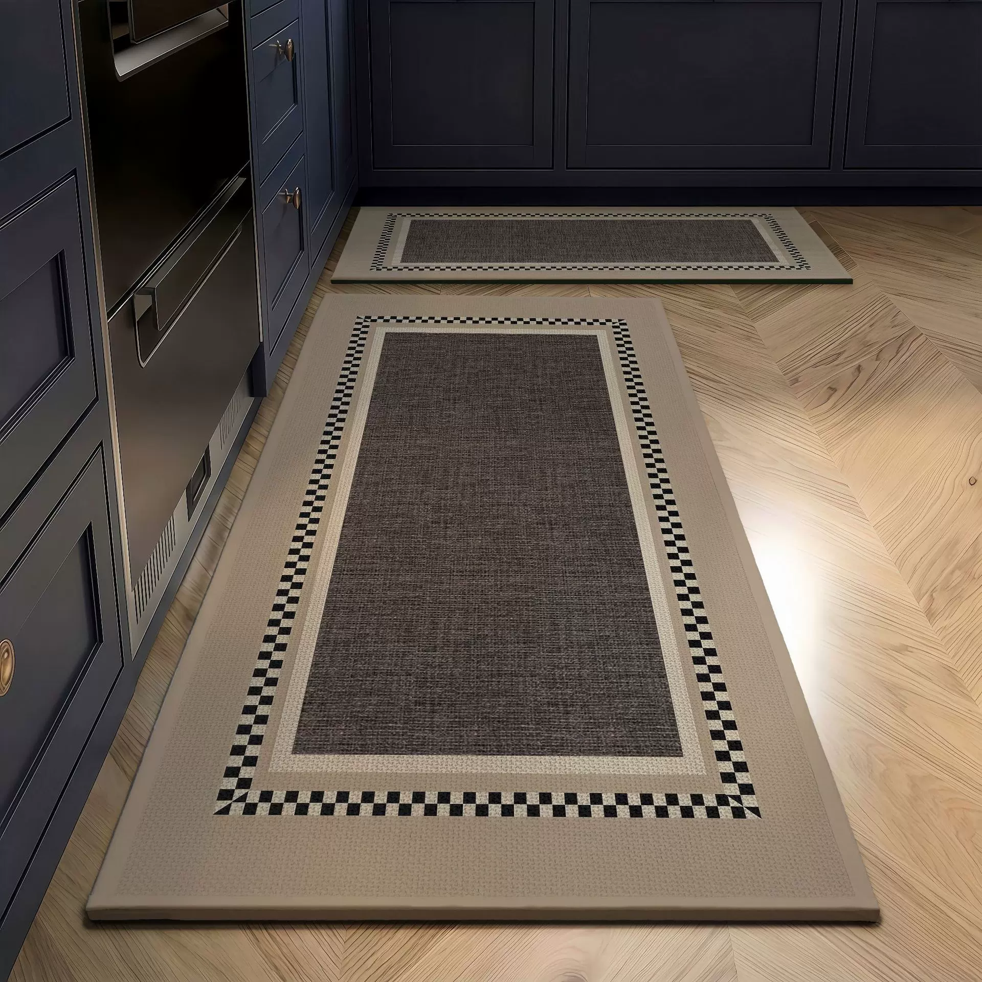 新款中古风厨房垫萨利麻吸水垫耐脏脚垫家用防滑垫轻奢感厨房地垫