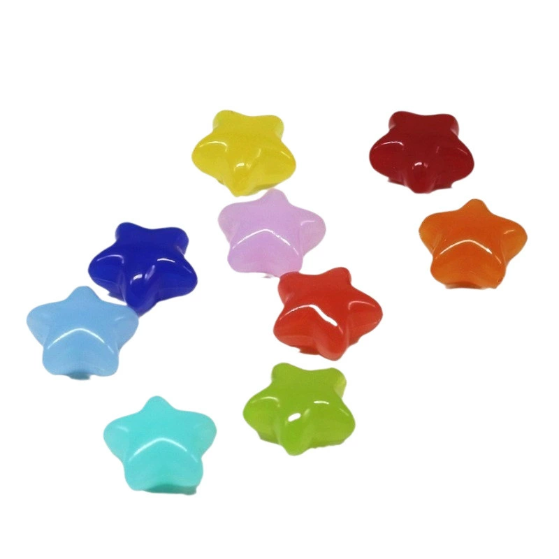 Pendant acrylic star 23–25 mm, assorted colors, DIY jewelry charm