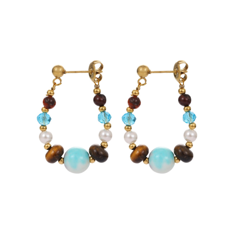 Premium Handmade Natural Stone Beaded Earrings For Women Boho_voghion.com