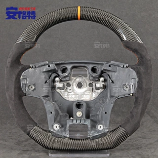 适用于福特撼路者Ranger PX2 PX3碳纤翻毛皮改装平底运动方向盘