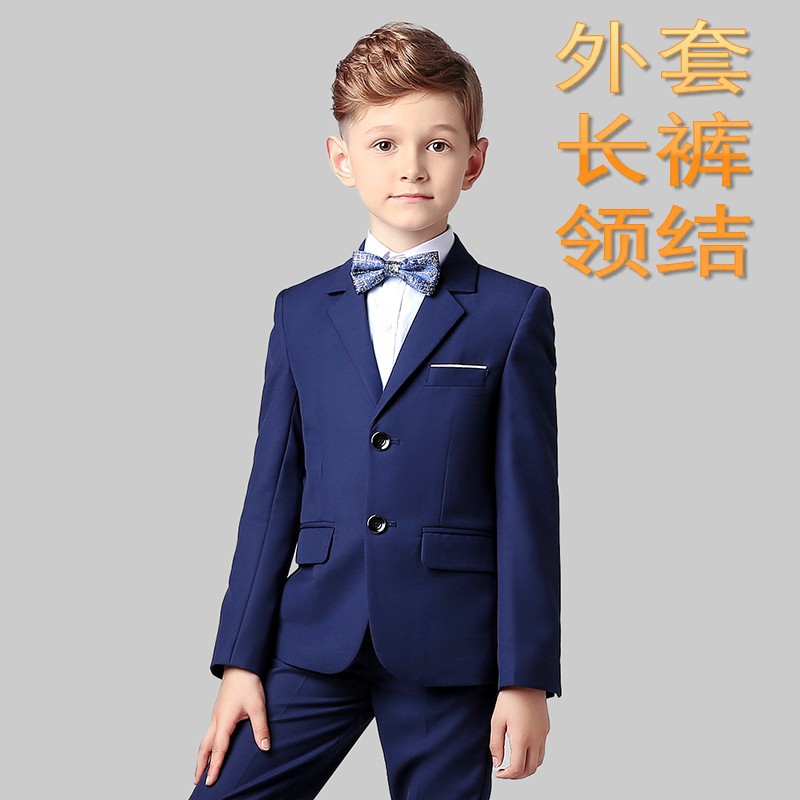 2024子供のスーツのスーツの男の子の小さい司会者のドレスの中で大きい子供のピアノの演服の花の子供の男の子のスーツ
