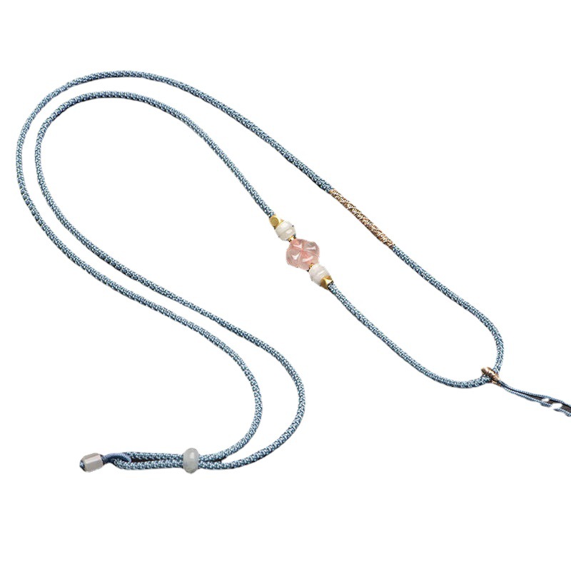 (2개) 목걸이 로프 반 완성 된 새로운 스타일 조정 가능한 얇은 여성용 끈 마노 크리스탈 펜던트 목걸이 헤어