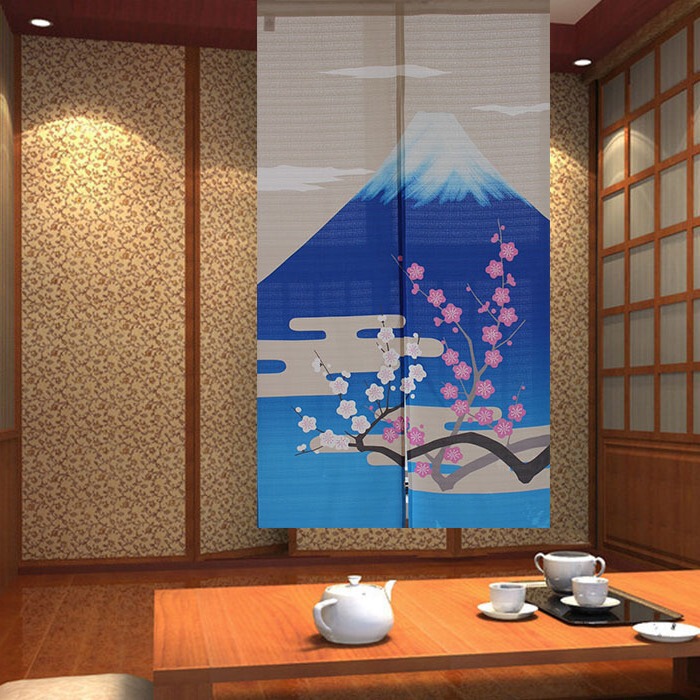 Japanese-Style Fabric Printed Door Curtain Partition Mount Fuji 85cm Long 150cm Japanese-Style Fabric Printed Door Curtain Partition Mount Fuji 85cm Long 150cm