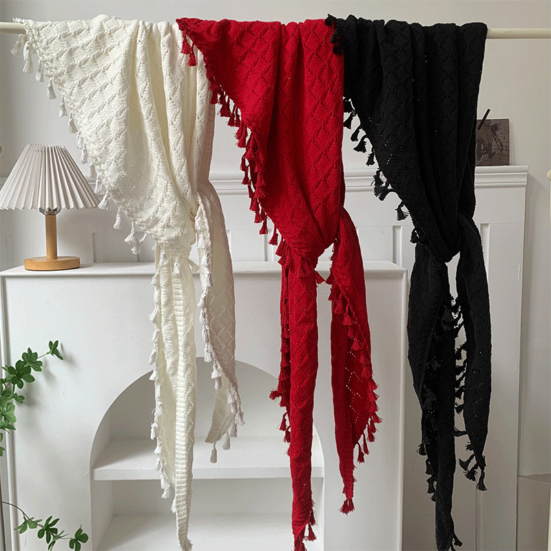 Sopa solar de punto de alta sensación primavera y otoño abrigo versátil con mangas largas cheongsam bufandas de bordas