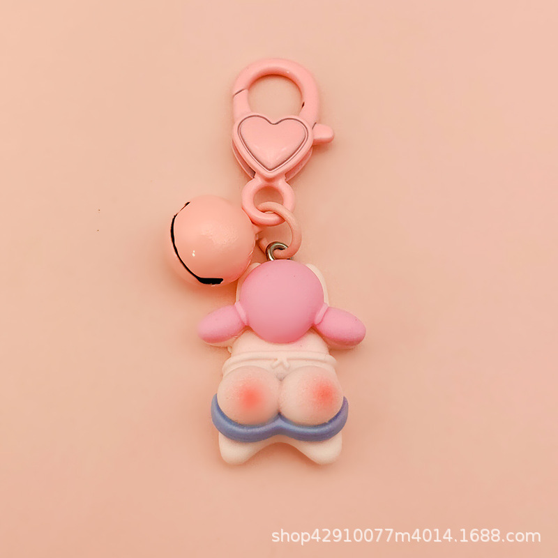 Cute ASS Girl amor llavero mochila de dibujos animados colgante creativo melocotón hip pareja regalo Accesorios al por mayor