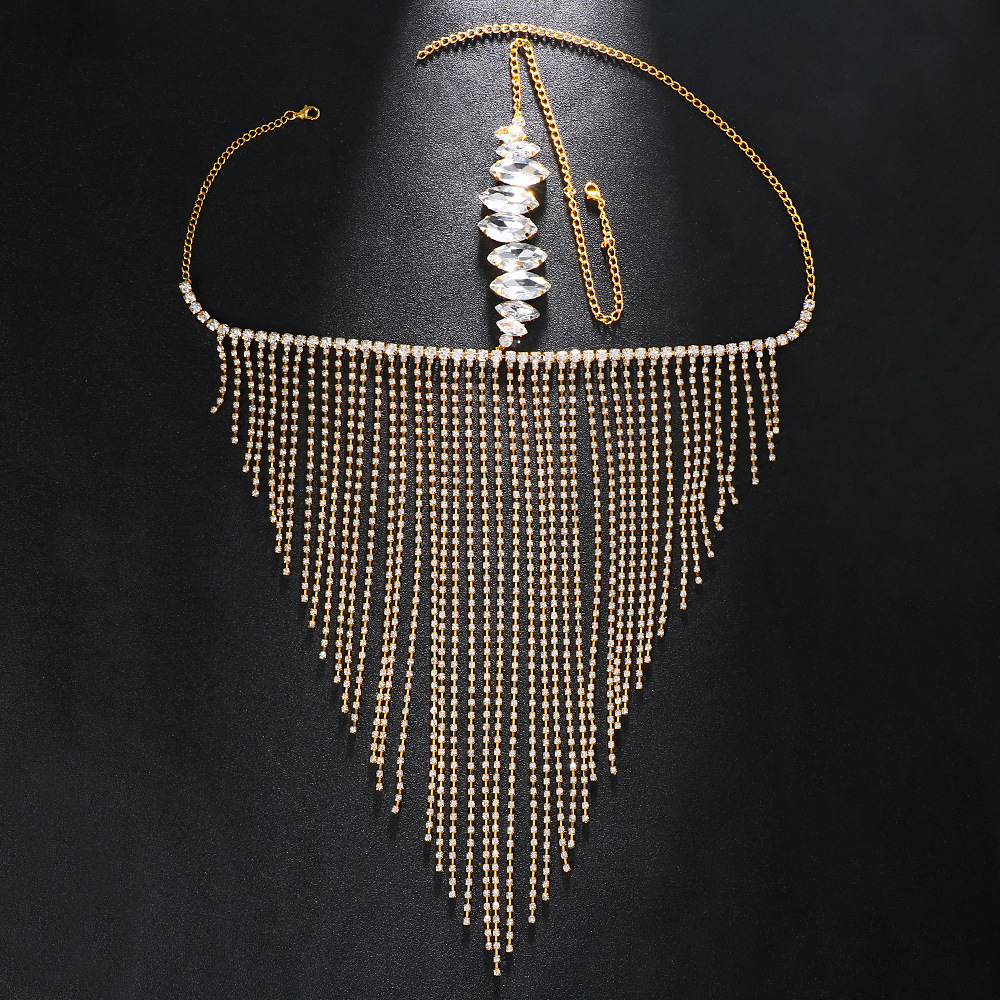 Nuevos accesorios transfronterizos de diamantes completos máscara de borla completa personalidad exagerada europea y americana incrustada en diamantes máscara de joyería facial