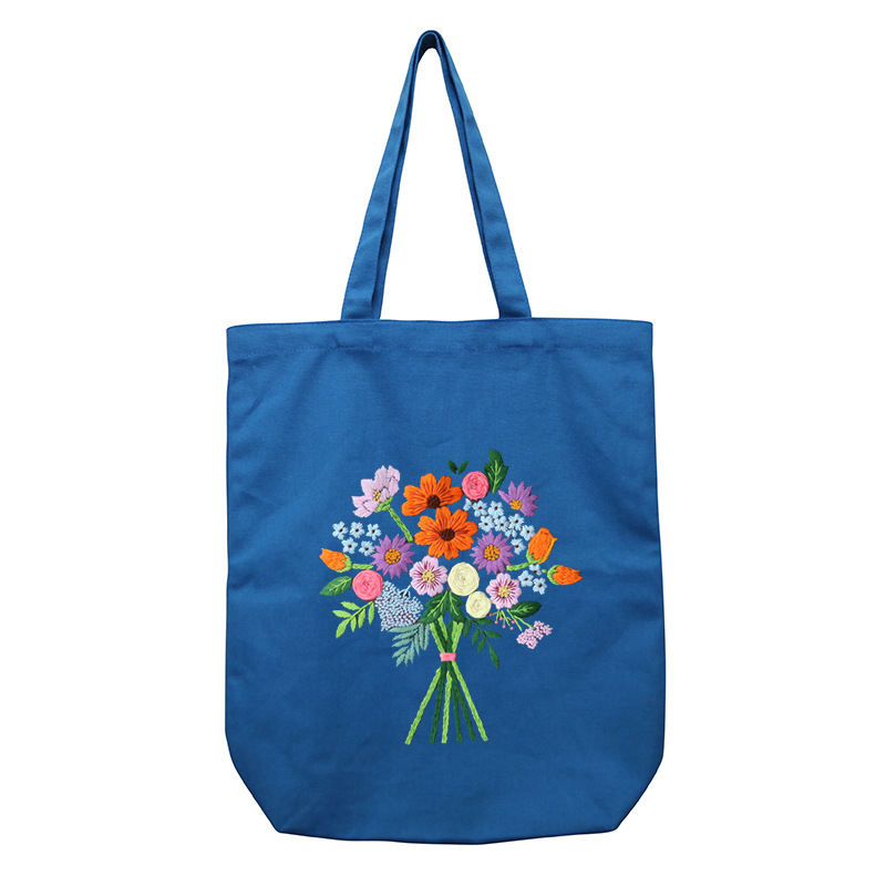 Bordado hecho a mano auto-bordado bolsa de material DIY bolsa de lona estudiante niños bolso de hombro principiante adulto Su bordado