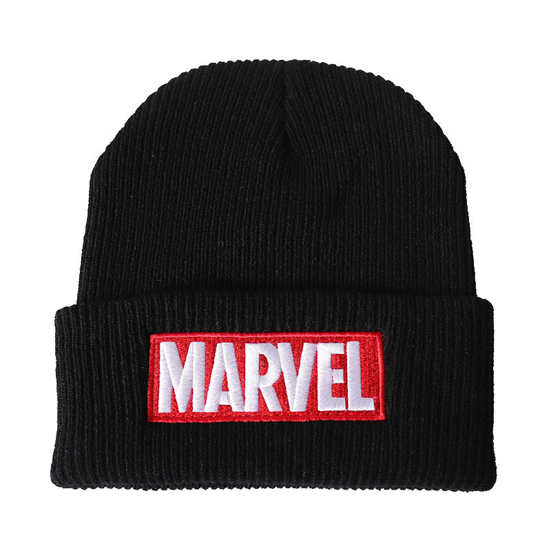 动漫卡通漫威MARVEL刺绣针织帽毛线帽冷帽套头帽男女字母外贸帽子|undefined