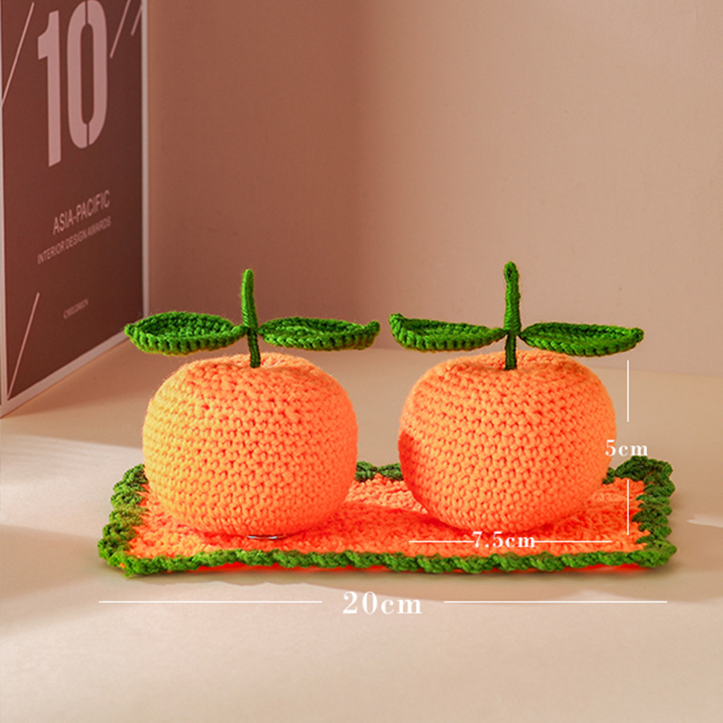 Mejorado tejido a mano de simulación naranja coche interior coche decoración hogar sala de estar Año Nuevo buena suerte