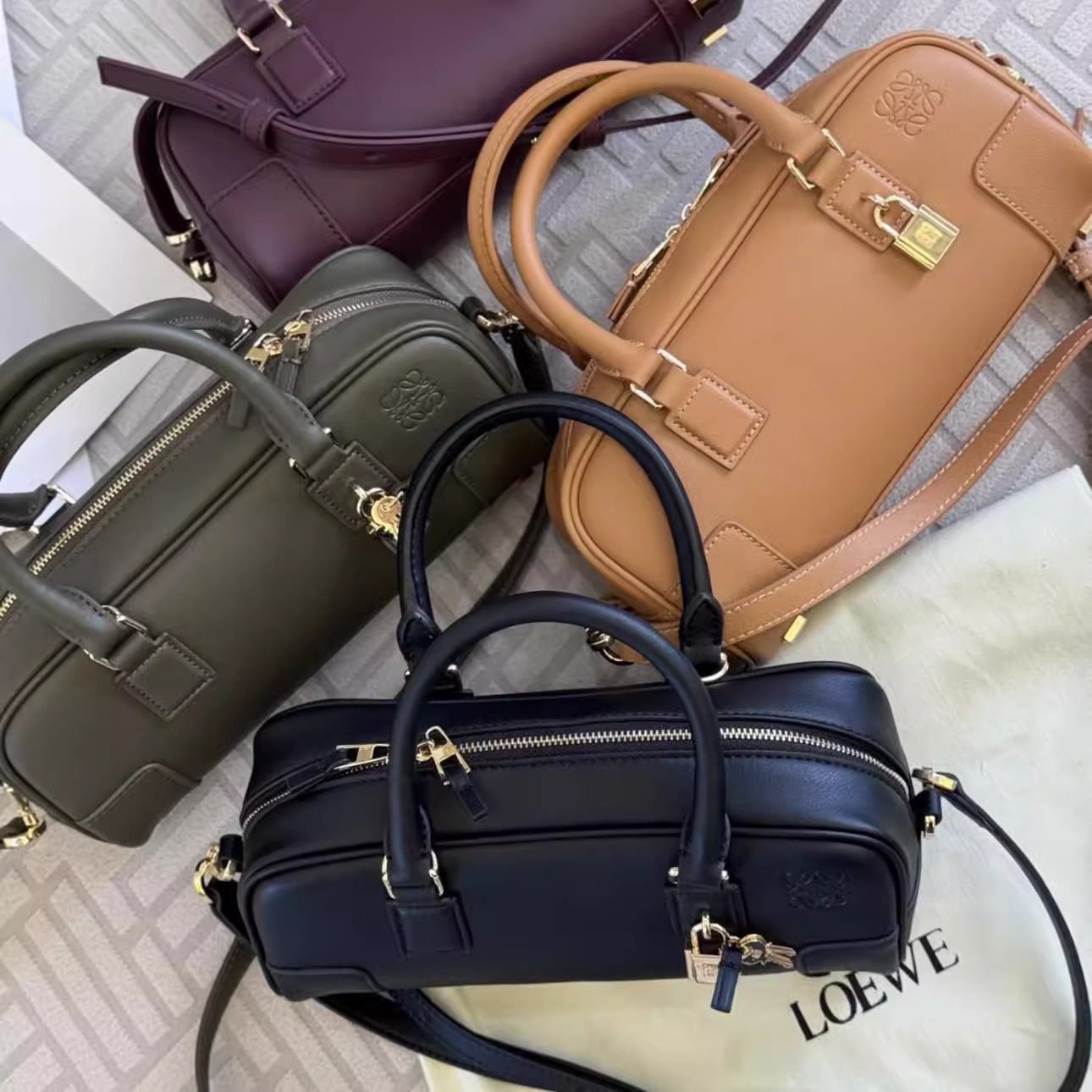 [하이 버전] LUOJIA 2024 가을과 겨울 새로운 볼링 가방 가죽 핸드백 베개 가방 어깨 메신저 가방