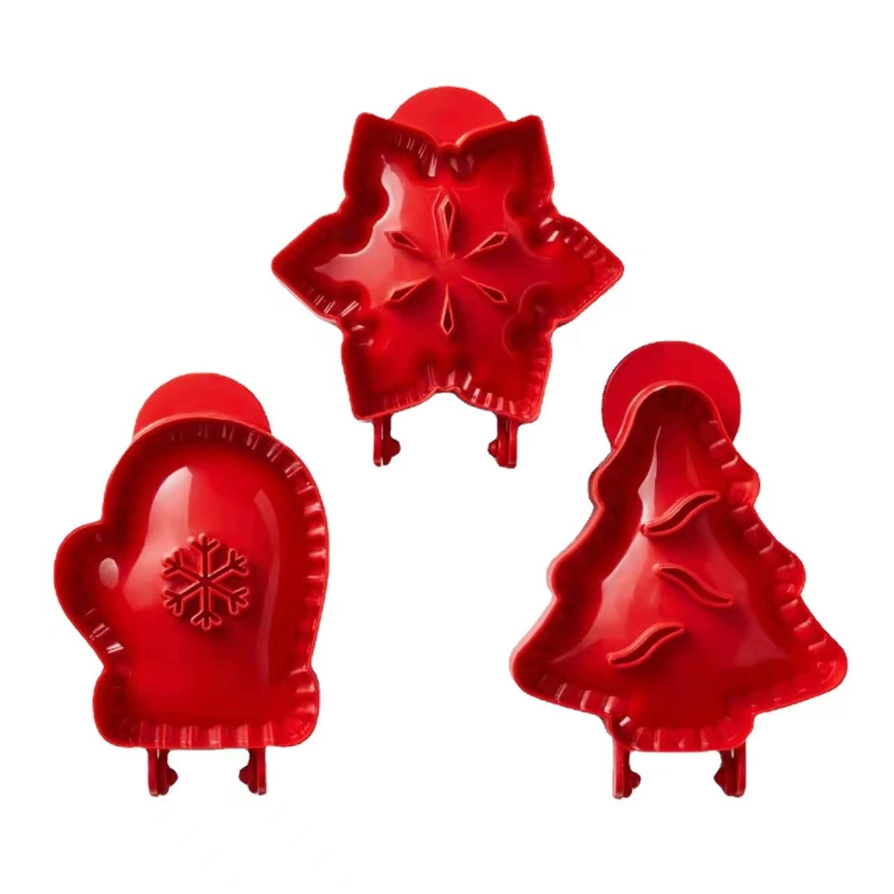 Christmas tree baking set 3D Christmas tree snowflower biscuits mold DIY West Point Bakery Biscuits Model