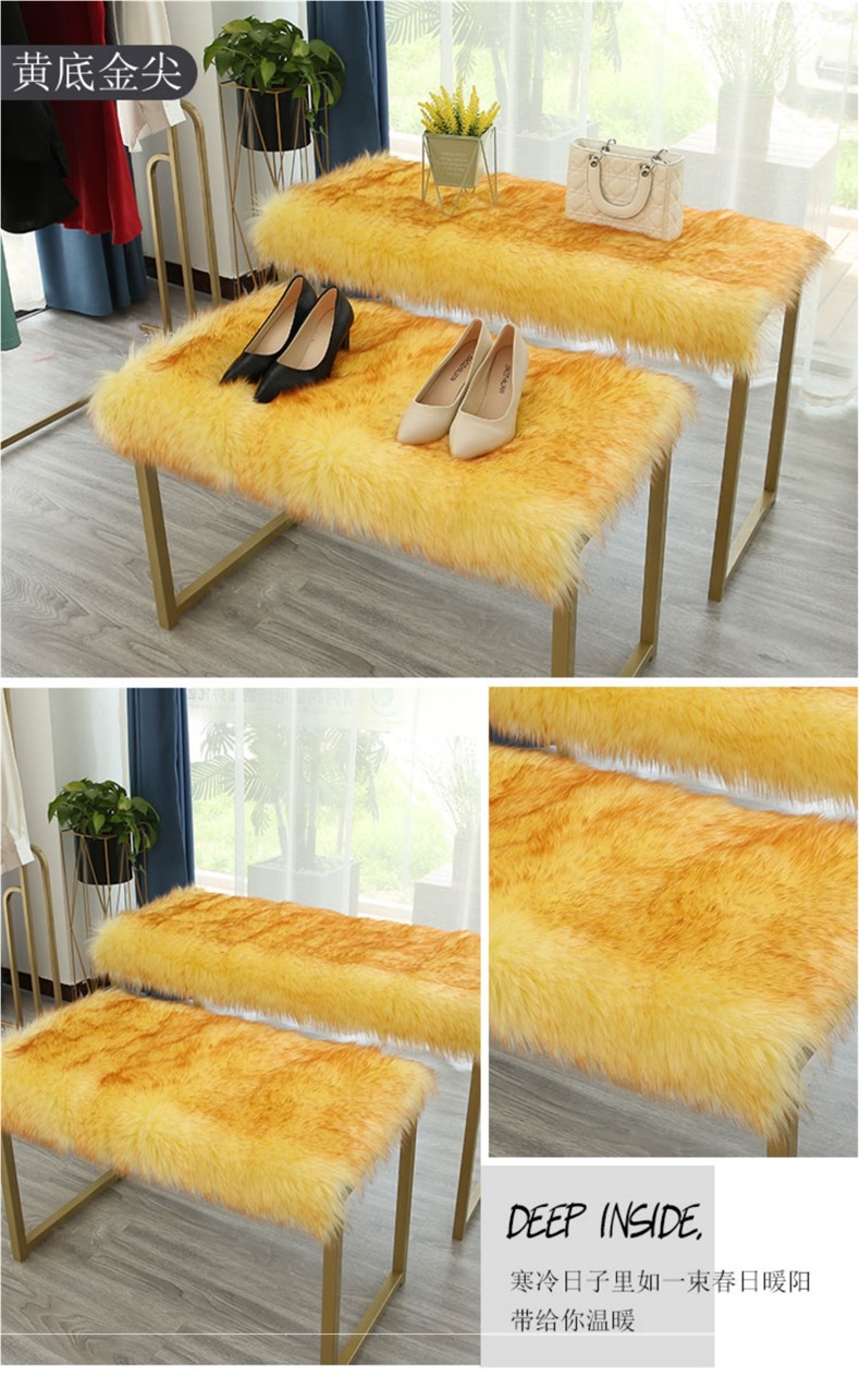 Plush Carpet Clothing Store Window Display Stand Plush Decorative Blanket Table Counter Flow Table White Imitation Wool Mat