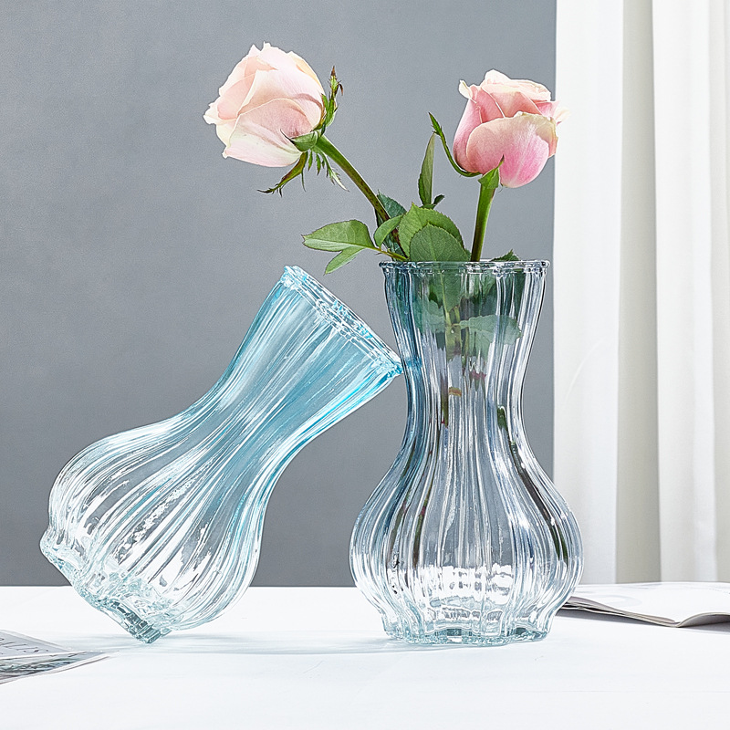 Supply Modern Creative Light Luxury Glass Vase Color Vase Hydroponic Vase Home Decoration Garlic Vase