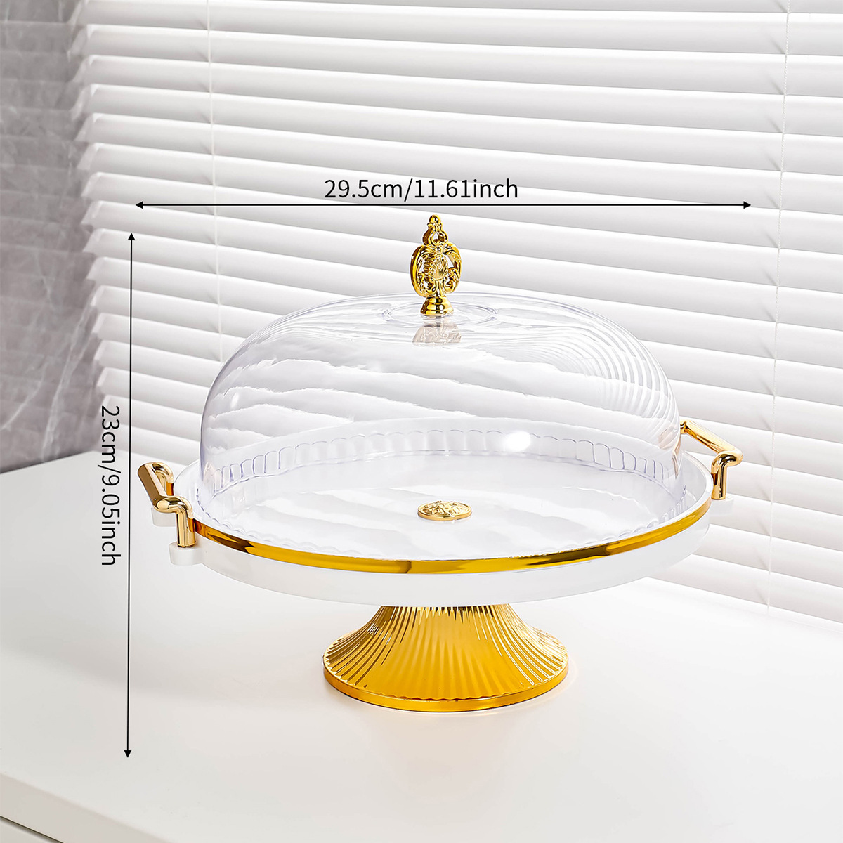 Plato de fruta con tapa transparente acrílico plástico redondo cubierta de polvo de alimentos merienda pantalla tapa de plato de fruta seca