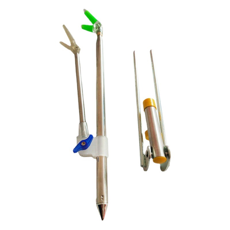 Stainless steel dual-purpose battery bracket fishing box rear hanging telescopic rod fishing gear accessories hand rod fishing rod support frame wholesale