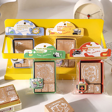 沐染木质可爱印章套装 猫猫习事录 创意趣味卡通手账装饰打底印章