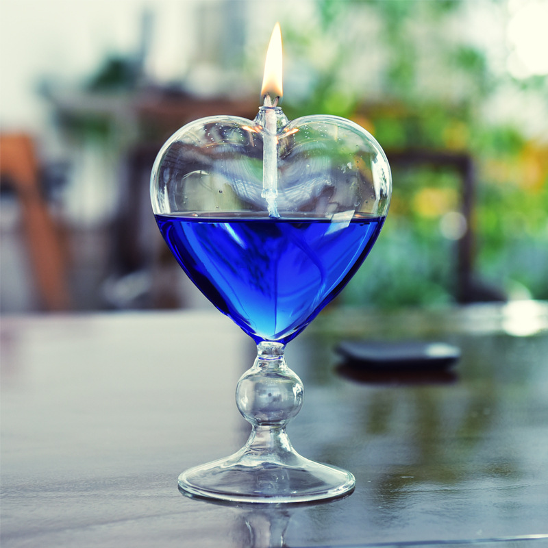Creativo de cristal transparente amor lámpara aceite especial regalo boda en lugar del candelero decoración casera creativa europea