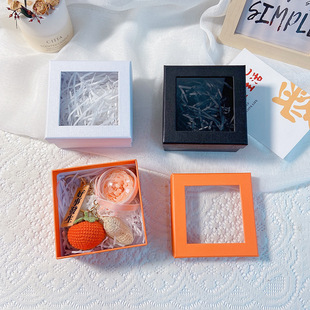 Creative Eternal Flower Keychain Gift Box Gift Bag Packaging Tiandi Cover Square Carton New logo