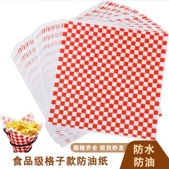 クロスボーダー専用格子金防油紙熟食紙赤格子防油紙100枚食品級マット紙500枚