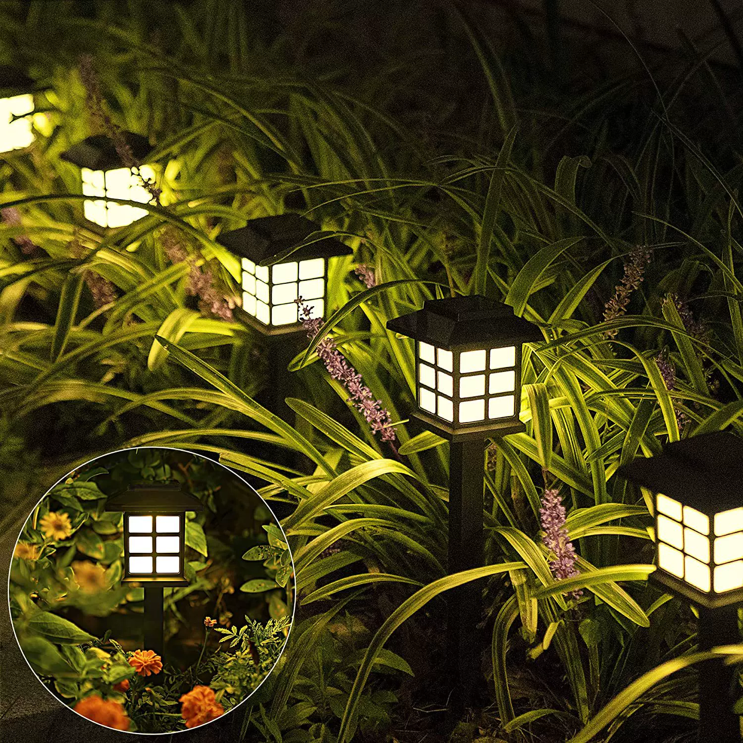 太阳能户外LED草坪灯小房子灯迷你太阳能灯小宫灯庭院氛围花园灯