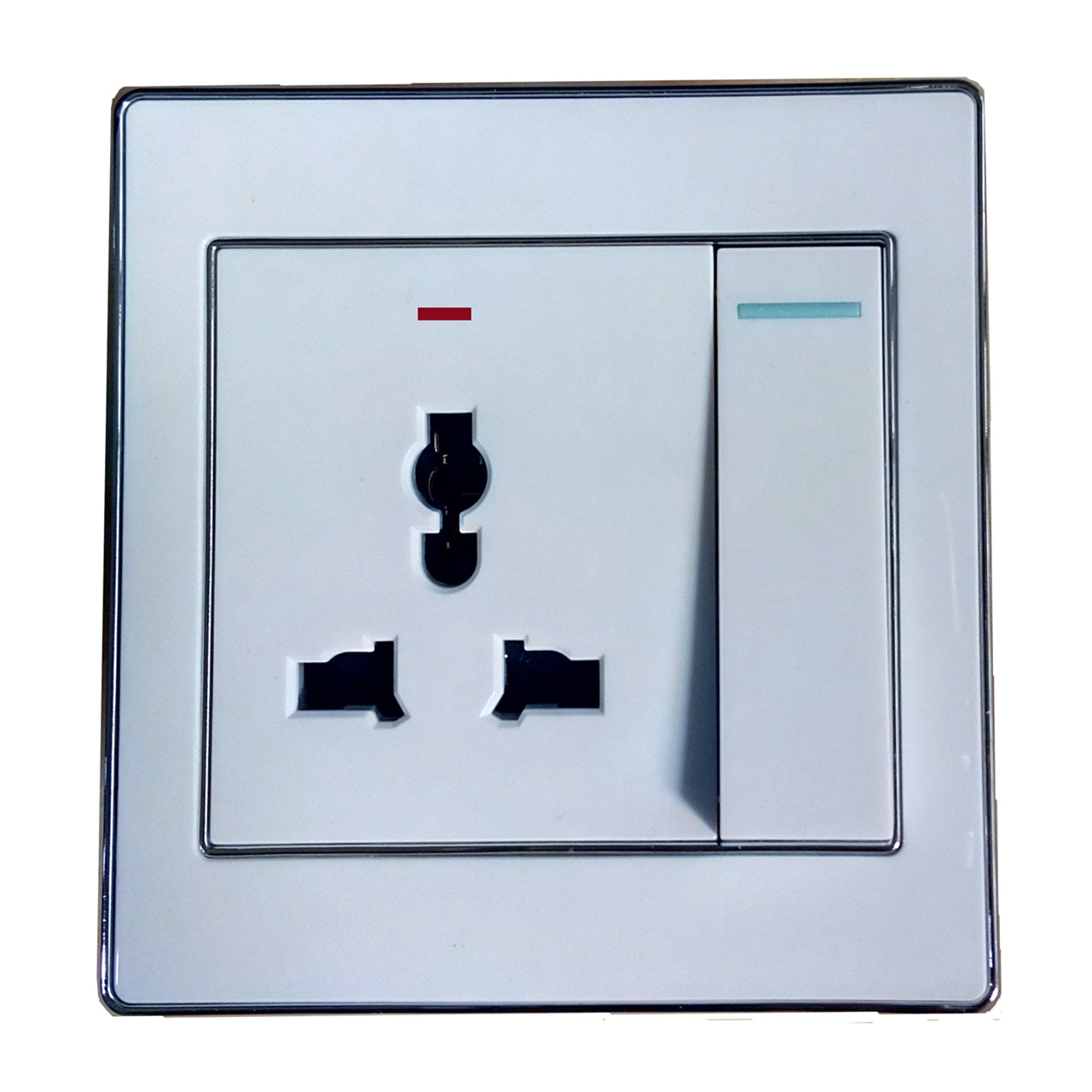 JN电镀框一开三插多功能插座带灯PC面板墙壁开关插座电工推荐家装