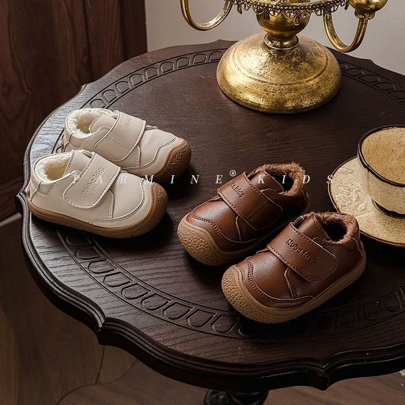 Натуральная кожа, модные детские теплые зимние ботинки с защитой от ударов, новые мужские и женские кожаные туфли с защитой от ударов, 2025 год.