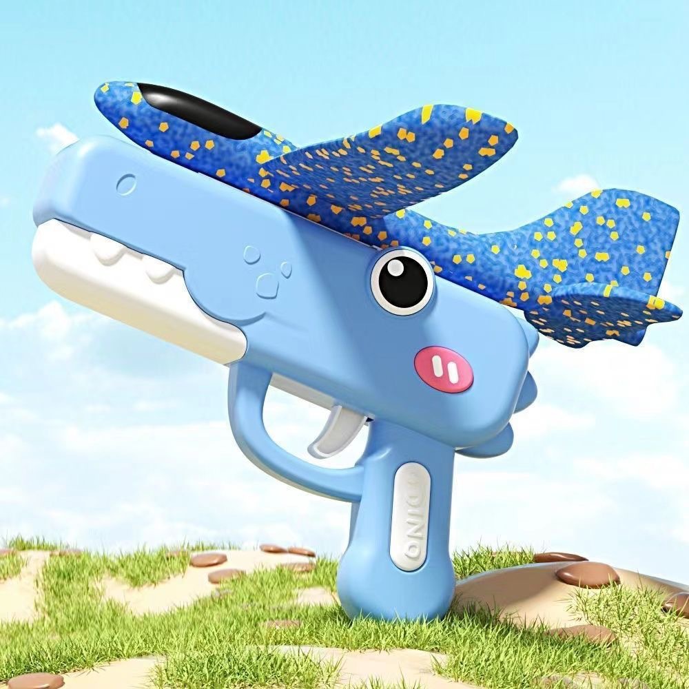 Blue airplane from foam