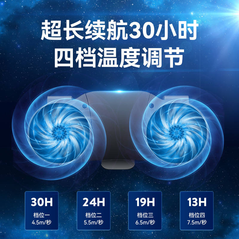 Ventilador de cintura portátil para disipar el calor y enfriar artefacto mágico de alta temperatura en el sitio de construcción al aire libre en verano.