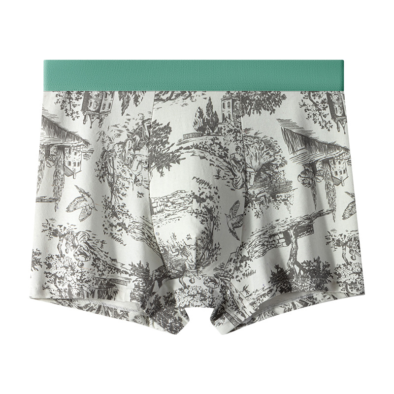 Fuente de fábrica de pantalones íntimas de hombre algodón antibacteriano 7A entrepierna de seda algodón cómodo transpirable de cintura media de hombre pantalones planos
