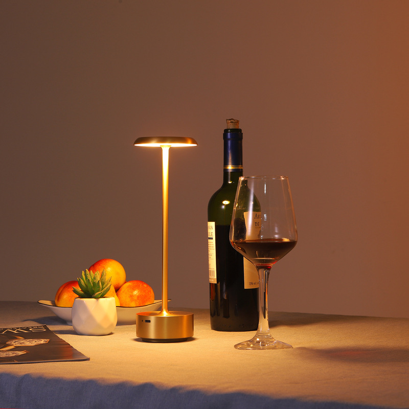 Brass bedside lamp high quality I-shaped table lamp LED atmosphere sense lamp restaurant hotel decoration camping outdoor night light