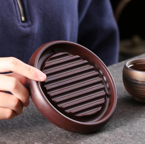 Bakelite pot with purple sand pot holder base, pot pad, tea tray, heat insulation pad, round pot holder, tea ceremony accessories, Zen style