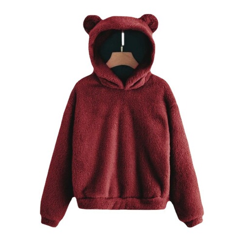 Amazon eBay 2024 Autumn/Winter New Arrival Fleece Rabbit-Ear Hooded Warm Sweater Hoodie for Europe and the U.S.