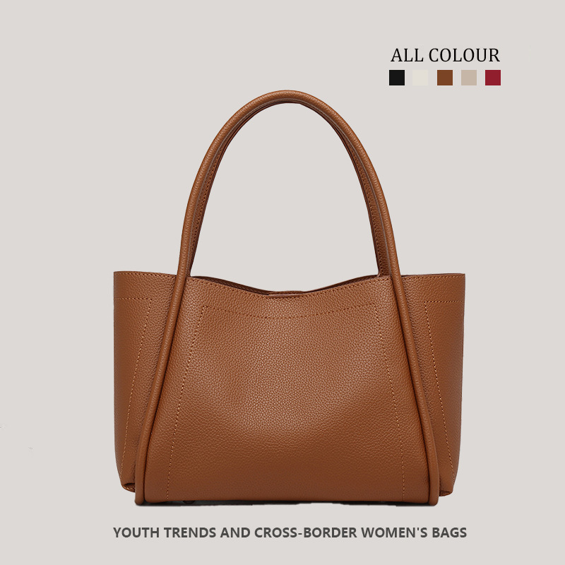 Cross-Border Style Bucket Bag Niche Casual Pebbled Handbag Tote Women's Bag Commuter Versatile Shoulder Crossbody Bag