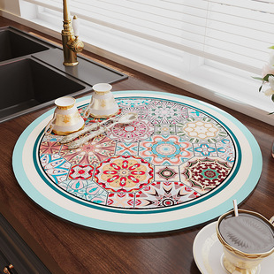 Kitchen Countertop Drain Mat Bar Table Cup Bowl Drying Mat Bar Tea Table Diswashable Heat Insulation Mat Absorbent Coaster