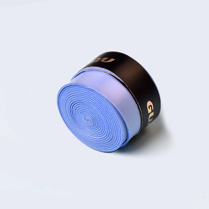 Cinta adhesiva para empuñadura de raqueta de bádminton Guangyu, plana, de PU, elástica, de alta elasticidad, banda de enrollamiento, cinta absorbente de sudor, venta al por mayor.