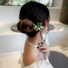 Advanced Chinese hairpin with tassels, hairgrip from pearl, hair accessory, Hanfu, Chinese style, flowered, high-quality style, light luxury style