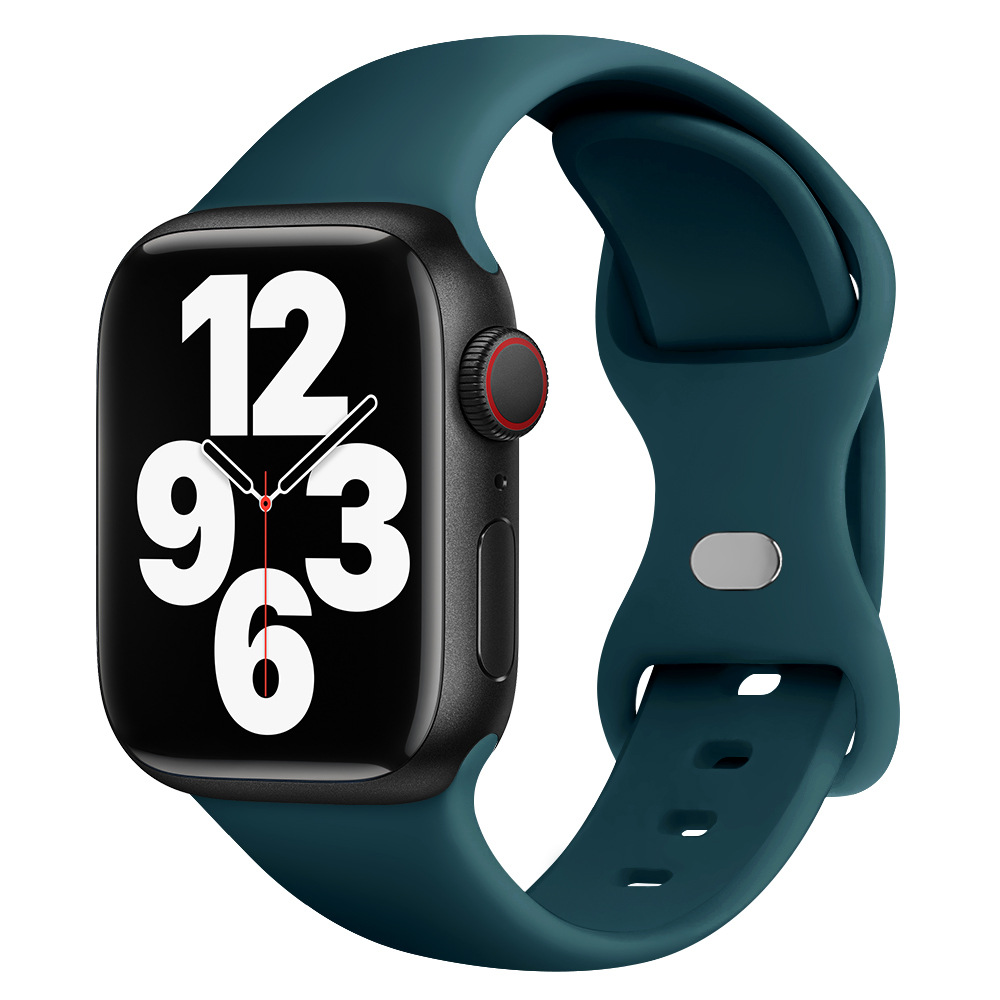 Aplicable AppleWatch Butterfly Buckle Silicone Deportivo correa de reloj Iwatch9876 generación / se inteligente