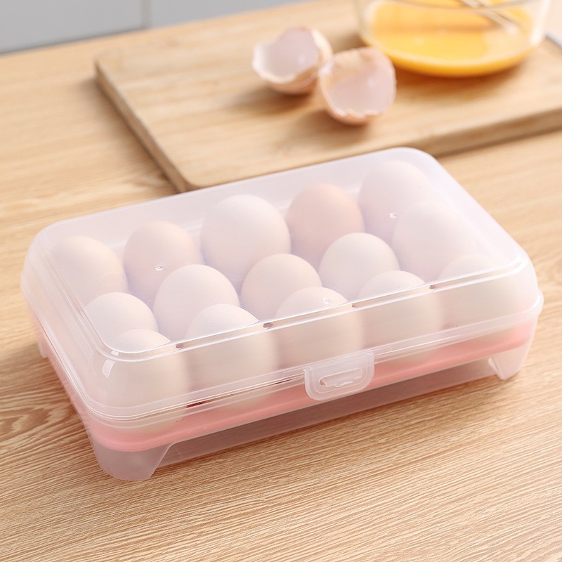 クロスボーダーキッチン 15 グリッド冷蔵庫卵ボックス鮮度保持ボックスプラスチックポータブル食品保存収納ボックス透明ボックス|undefined