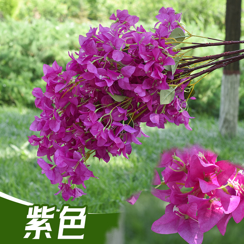 模擬三角梅の枝、造花、家の装飾、結婚式のアーチ、天井の造園、装飾花、緑の植物、造園|undefined