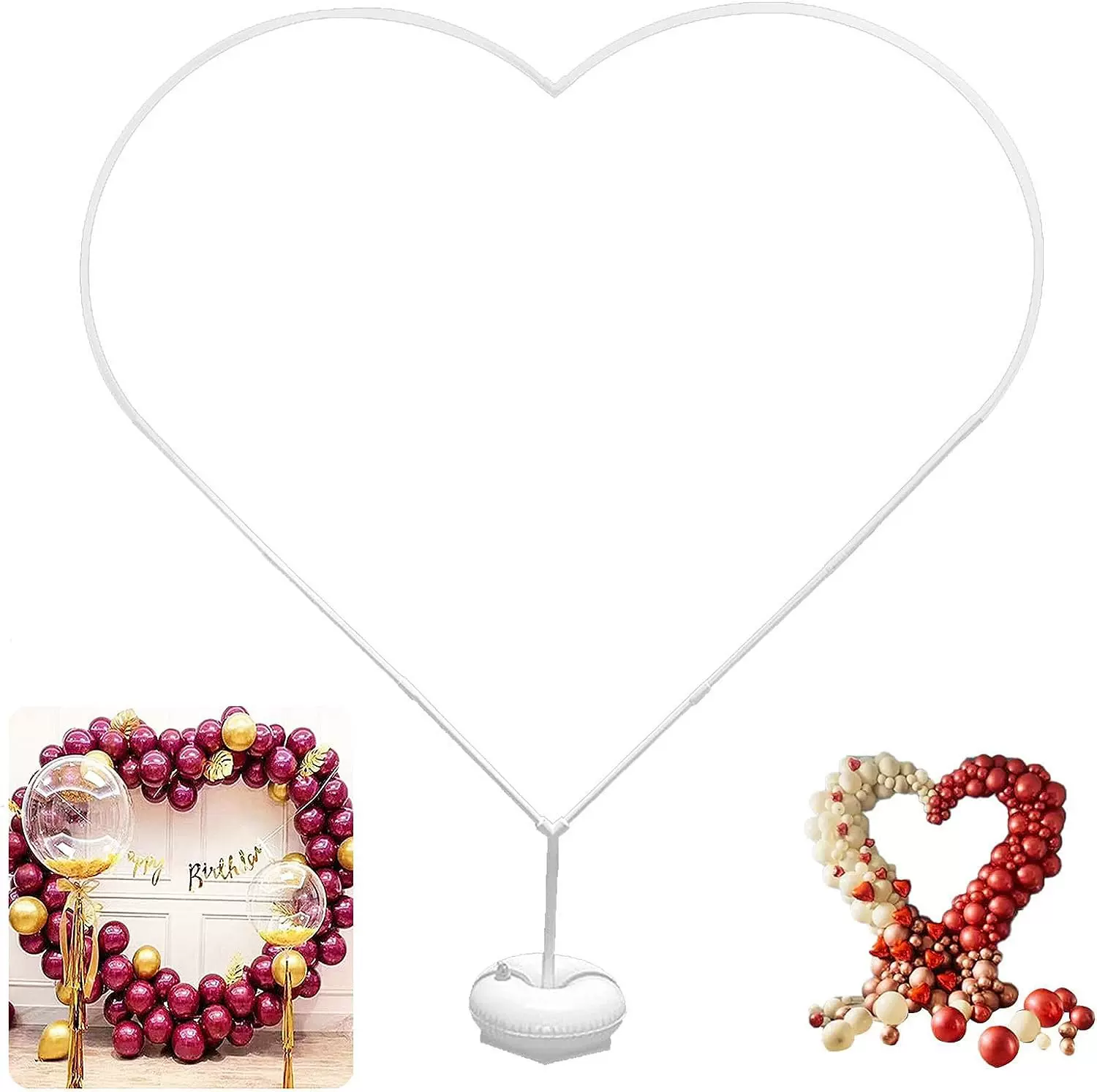 带底座可调节心形气球拱形支架 生日婚礼毕业派对装饰拱门