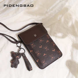 新款迷你手机包 外贸女斜挎小熊图案零钱小包单肩小挎包phone bag